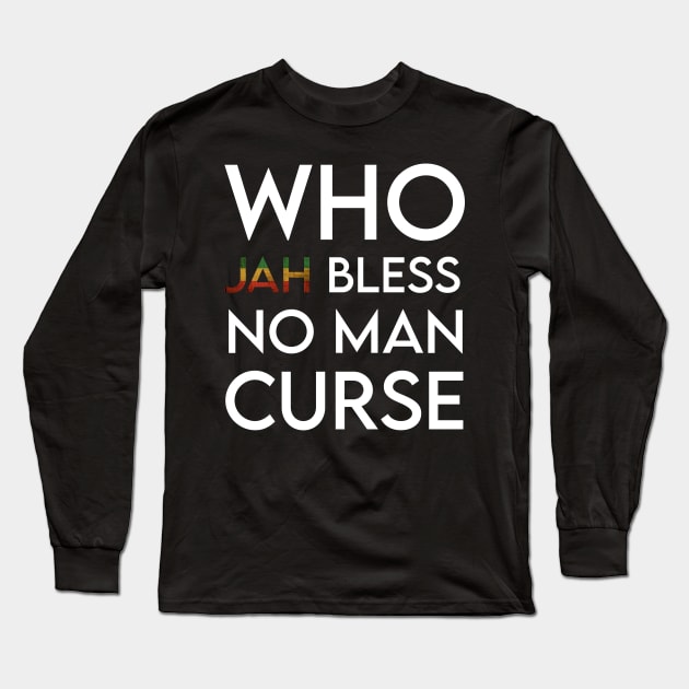 Who Jah Bless, Rasta Long Sleeve T-Shirt by alzo